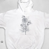 Men's Hoodie Delicate Wildflowers And Bees Blooming Above A Graceful Flower