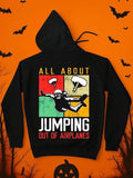 Men's Hoodie All About Jumping Out Of Airplanes Skydiver Under Parachute In Colorful Blocks