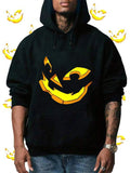 Men's Hoodie Glowing Yellow Halloween Pumpkin Face Under Dark Shadows Hoodie