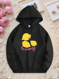 Men's Hoodie Yellow Lemons With Pink Script Underline Graphic Lemons