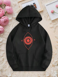 Men's Hoodie Geometric Rings And Abstract Patterns With Red Concentric Circles Hoodie