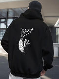 Men's Hoodie Flying Birds With Feather And Faith Inspired Motif