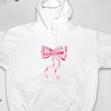 Men's Hoodie Soft Flowing Pastel Ribbon With Delicate Pink Bow Centerpiece