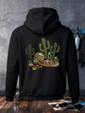 Men's Hoodie Desert Night With Skulls Cactus And Mexican Hat Under Stars