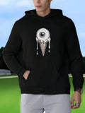 Men's Hoodie Melting Dripping Eyeball Atop Waffle Cone Surreal Ice Cream