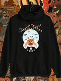 Men's Hoodie Halloween Party Ghost With Pumpkin Bats Full Moon And Pennant Flags