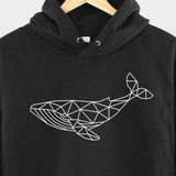Men's Hoodie Geometric Linear Pattern Filled Ocean Inspired Whale