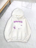 Men's Hoodie Uniqueness Abstract Purple Paint Strokes Over Minimalist White Hoodie