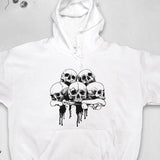 Men's Hoodie Dark Shadows With Dripping Ink Bone Skulls Cluster