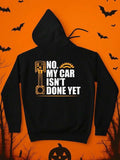 Men's Hoodie No My Car Isnt Done Yet Wrench With Gear Pattern Hoodie
