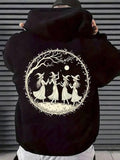 Men's Hoodie Dancing Witches Under Full Moon In Enchanted Forest Night