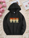 Men's Hoodie Vintage Stripes With Cartoon Hands And Lettering On Game Theme Hoodie