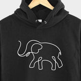 Men's Hoodie Elegant Line Art Design With Minimalist Artistic Outline Elephant