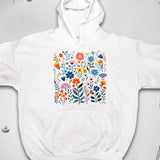 Men's Hoodie Colorful Blooms And Leaves Brightly Arranged In Cheerful Springtime Garden Flower