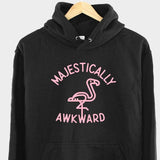 Men's Hoodie Majestically Awkward Pink Line Flamingo With Bold Simple Letters Flamingo