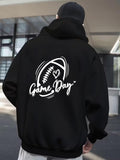 Men's Hoodie Game Day Hand Drawn Swirling Lines Football With Heart Design