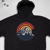 Men's Hoodie Retro Rainbow Over Snow Covered Mountain Peak Hoodie