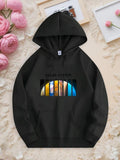 Men's Hoodie Solar System With Colorful Cosmic Light And Planet Graphic