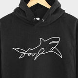 Men's Hoodie Minimalist White Outline Artistic Shark Hoodie