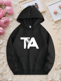 Men's Hoodie Playful Cartoon Eyes Peeking From Bold Lettering Hoodie