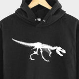 Men's Hoodie Ancient Fossil Bones Displayed On Black Tyrannosaurus Skeleton Hoodie