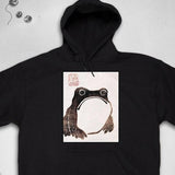Men's Hoodie Traditional Oriental Painting With Water Ink Strokes Featuring Big Eyed Frog