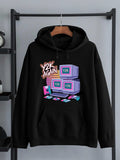 Men's Hoodie Y2K Again Retro Computer Monitors With Floppy Disks Neon Graphics