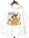 Men's Hoodie Birthday Party Confetti With Cake And Festive Capybara