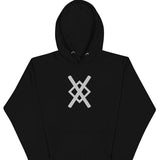 Men's Hoodie Modern Minimalist Lines Interwoven Over Solid Black Hoodie