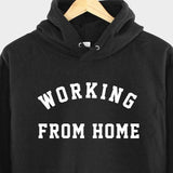 Men's Hoodie Working From Home Bold White Lettering On Classic Hoodie