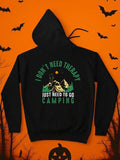 Men's Hoodie I Dont Need Therapy Moonlit Pines With Tent And Majestic Mountains Camping