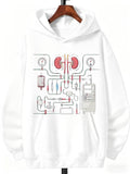 Men's Hoodie Medical Device Tubes Circulating Around Human Kidney Illustration