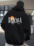 Men's Hoodie Dadcula Orange Full Moon With Two Hanging Spiders Hoodie