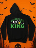 Men's Hoodie Pickleball King Green Stars Bats Paddle And Ball Hoodie