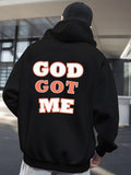 Men's Hoodie God Got Me Bold Graphic Letters Under Sunlight Hoodie