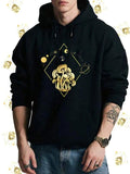 Men's Hoodie Geometric Cosmic Orbits With Golden Mushrooms Among Stars Hoodie