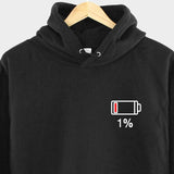 Men's Hoodie Low Battery Symbol With Bold Minimal Battery Icon Hoodie