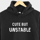 Men's Hoodie Cute But Unstable Bold White Letters On Classic Cotton Hoodie