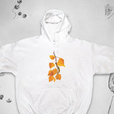 Men's Hoodie Warm Seasonal Wind With Golden Autumn Maple Leaves Branch