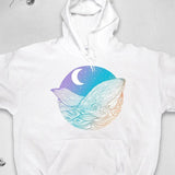 Men's Hoodie Dreamy Night Sky With Moon And Gentle Whale