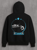 Men's Hoodie Fishing Under Stars With Jumping Fish And Calm Lake Boat