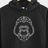 Men's Hoodie Geometric White Lines Forming Majestic Powerful Animal Gorilla
