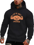 Men's Hoodie Lets Get Jacked Smiling Pumpkin With Muscular Arms Hoodie