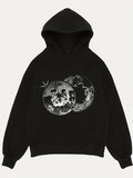 Men's Hoodie Overlapping Planets With Intricate Starburst Celestial Landscape Moon