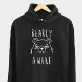 Men's Hoodie Bearly Awake Cute Sleepy Face With Simple Minimal Line Drawing Bear