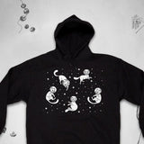 Men's Hoodie Playful Space Otters Floating Among Constellation Stars Design Otter