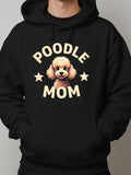 Men's Hoodie Poodle Mom Creamy Stars With Smiling Fluffy Dog Portrait Poodle