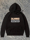 Men's Hoodie Salamander Whisperer Bold Text With Simple Monochrome Lettering Pattern