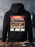 Men's Hoodie My Favorite Princess Calls Me Daddy Sunset Silhouette With Trees And Joyful Family