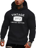 Men's Hoodie Vintage Typography Limited Edition With Year Number Plate Hoodie